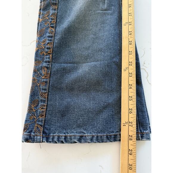 Y2K Route 66 Button Fly Copper Embroidered Western Denim Jeans Size 18W Blue - Picture 11 of 13